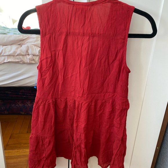 Knox Rose Women's Tank Top in a red embroidered and tassels - XS - Picture 5 of 9